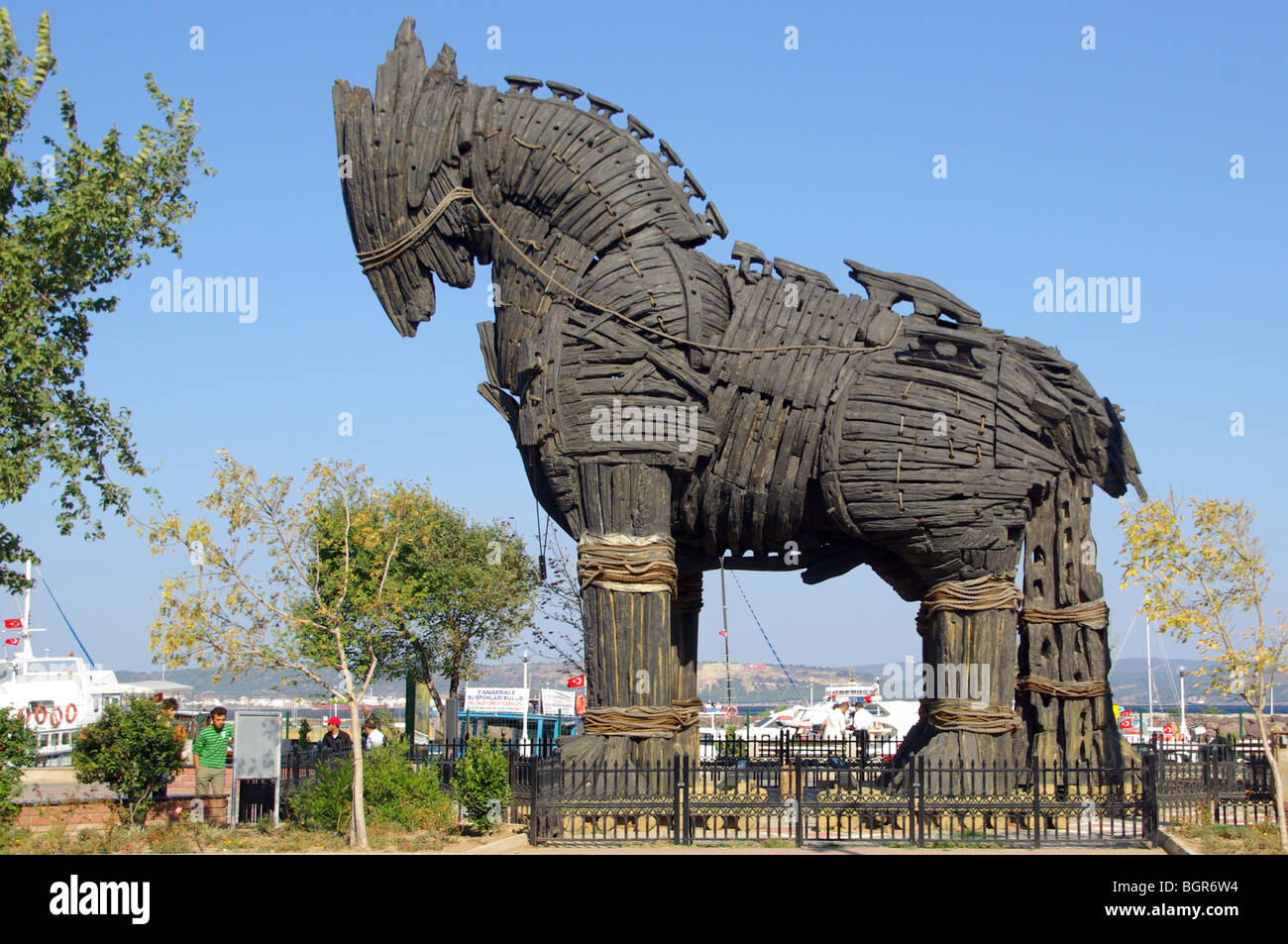 Canakkale town Trojan Horse  wooden maquette version used in the film 'Troy' Stock Photo