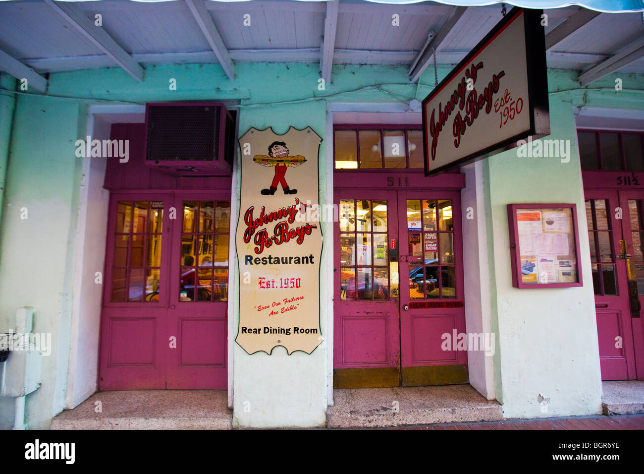Johnny S Po Boy Sandwhich Shop In The French Quarter Of New Orleans La Stock Photo Alamy