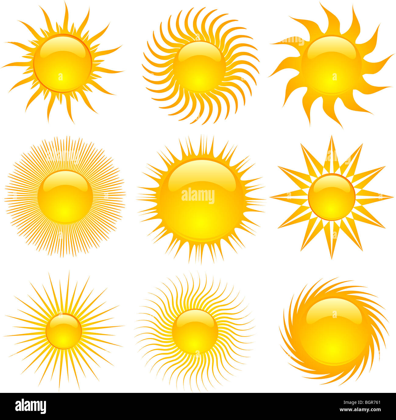 Various sun icons Stock Photo