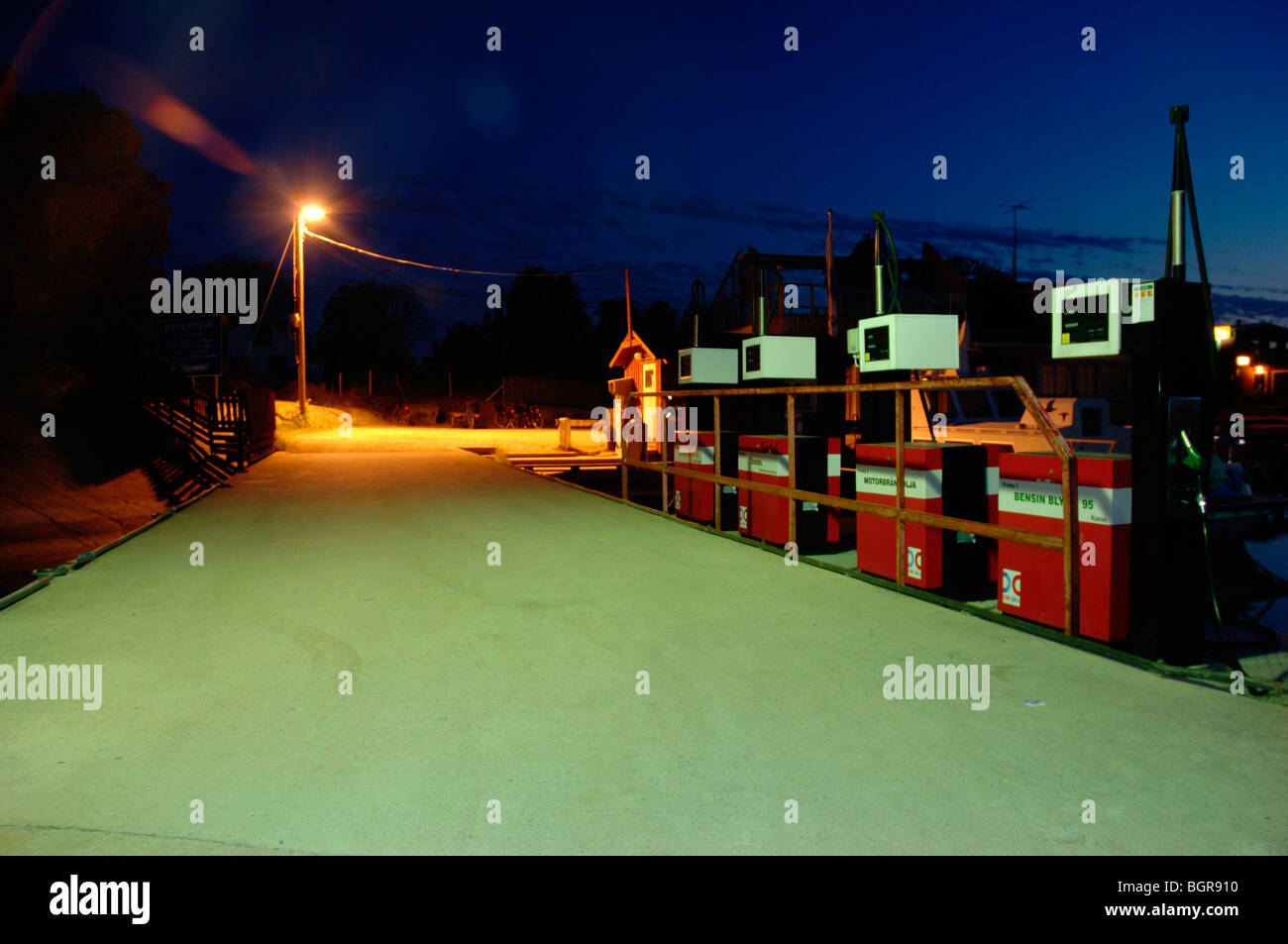 Gas station for boats in the archipelago, Sweden Stock Photo Alamy