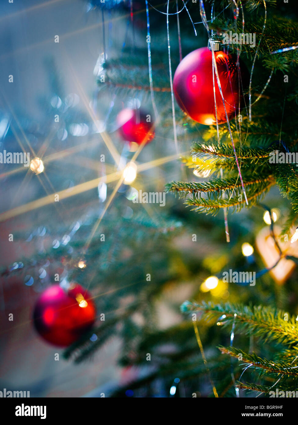 Decorations in a Christmas tree, Sweden Stock Photo Alamy