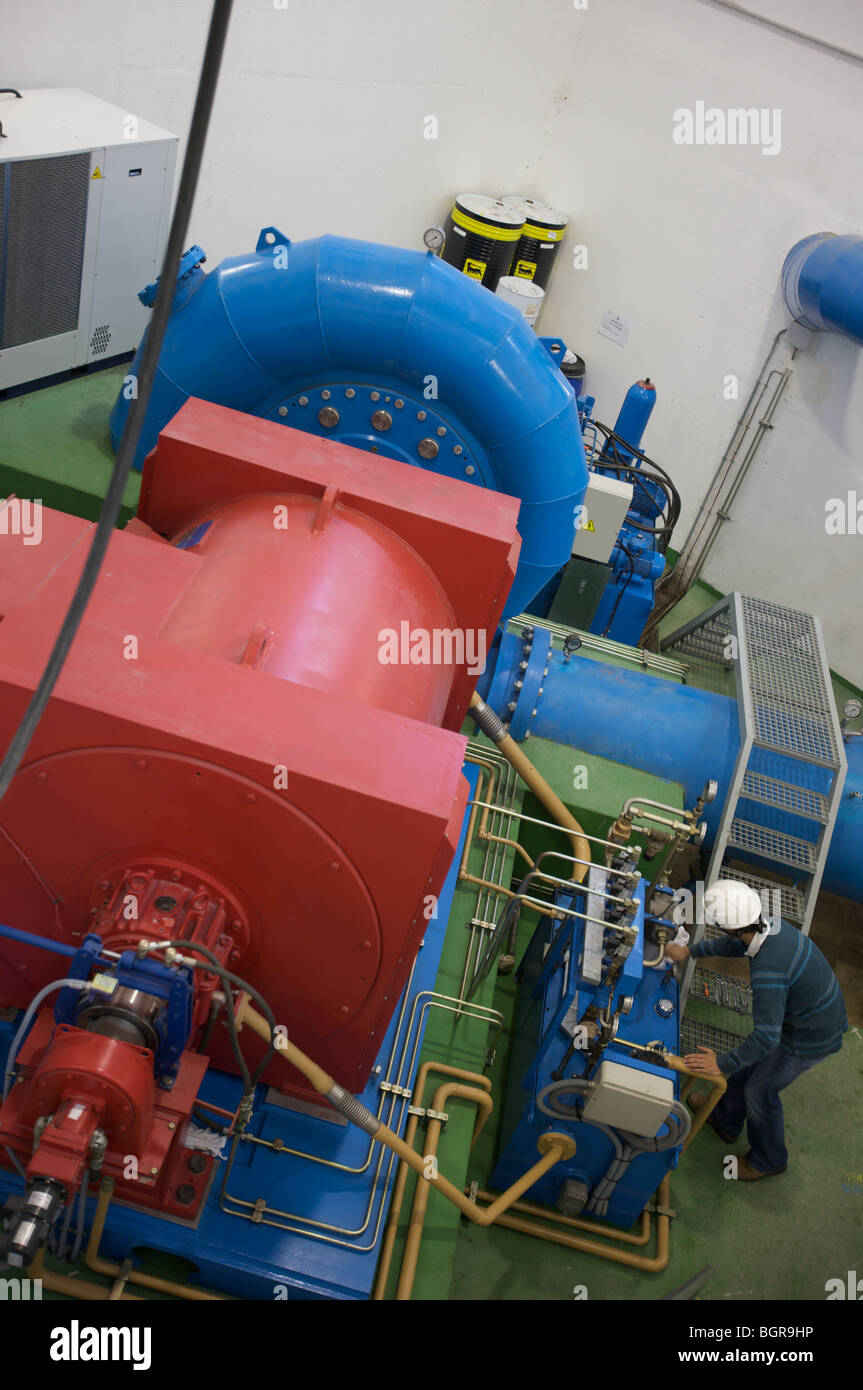 Hydro generator electricity, Galicia, Spain Stock Photo Alamy