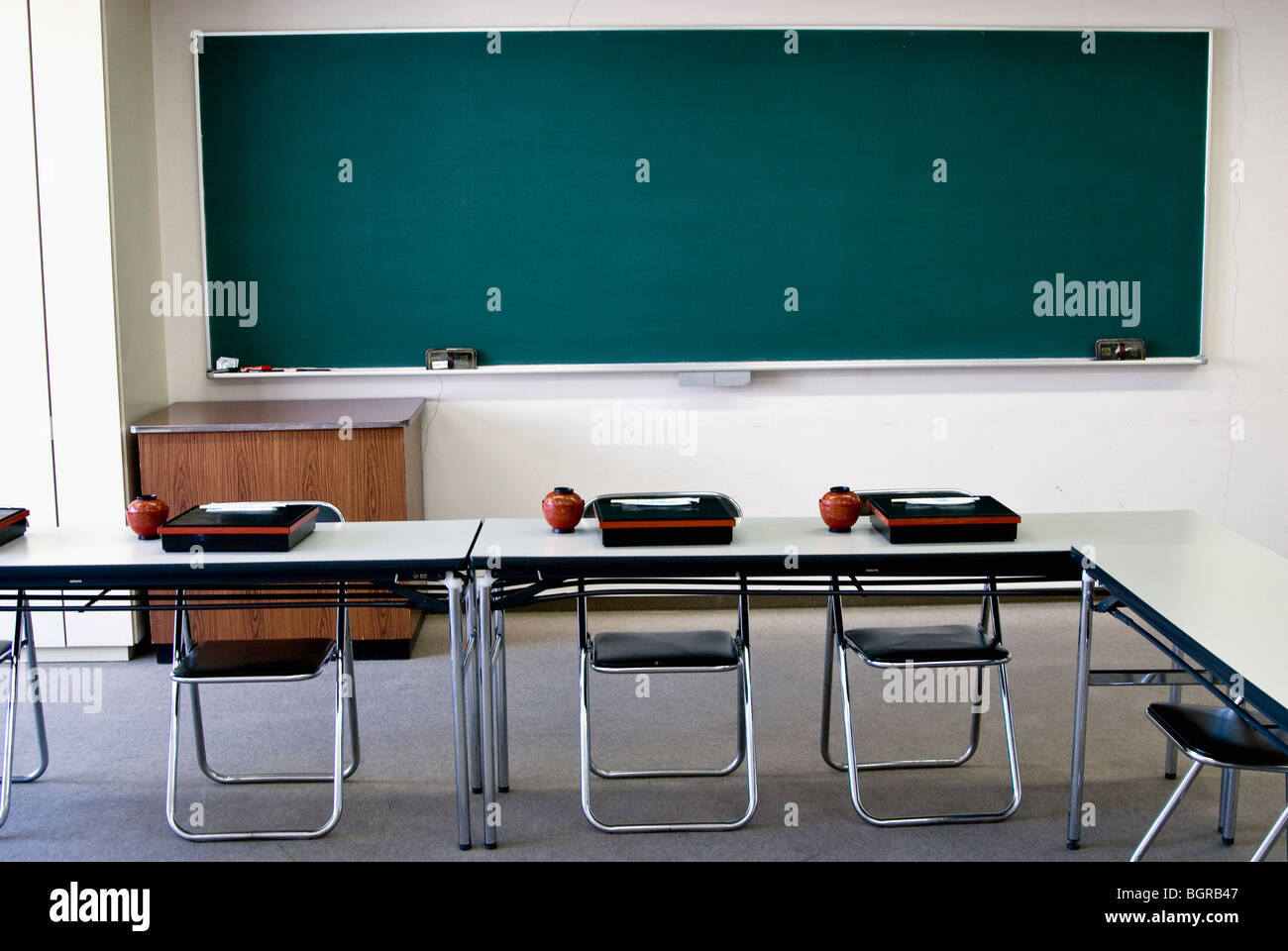 A classroom in a Japanese school. Stock Photo