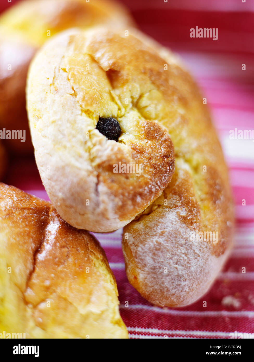 A saffron bun, closeup Stock Photo Alamy