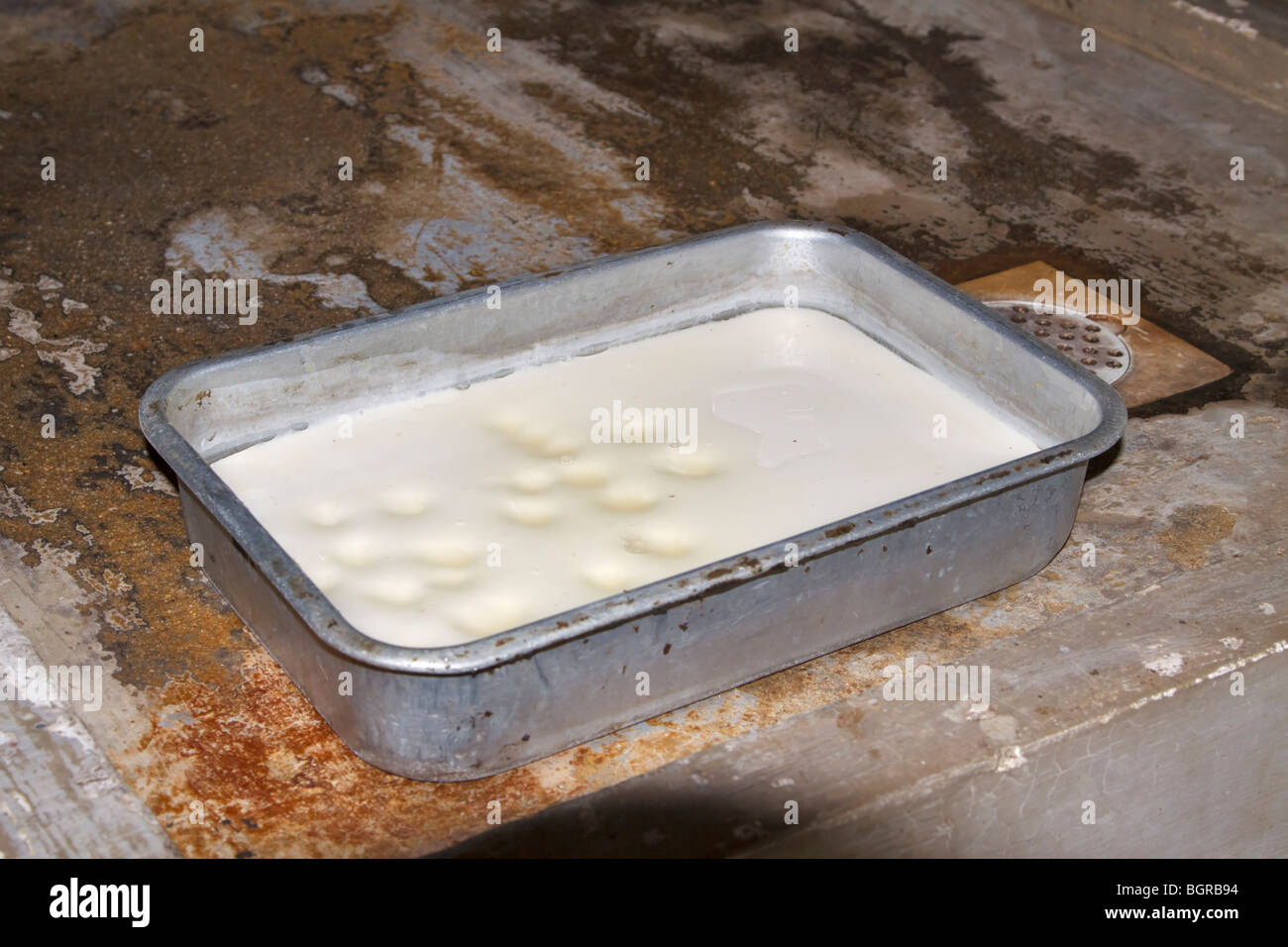 Latex Is Poured Into Pans After Collection And Coagulated Using Formic Acid Stock Photo Alamy