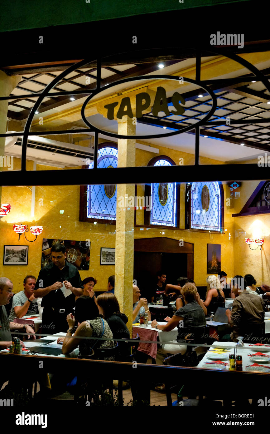 Barcelona - Tapas restaurant - The Gothic Quarter (Barri Gotic) Stock Photo