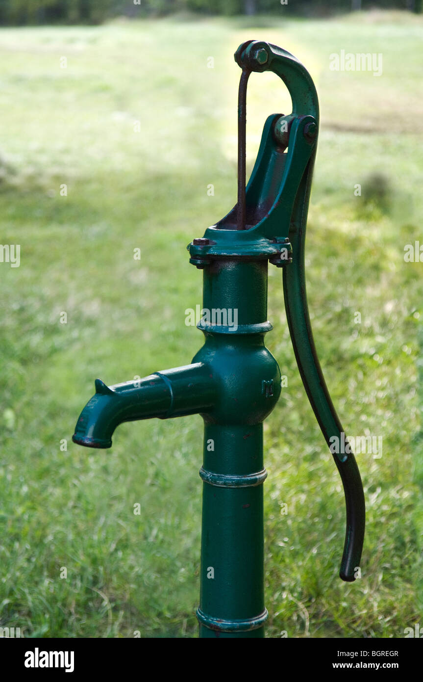 A green water pump, Sweden Stock Photo - Alamy