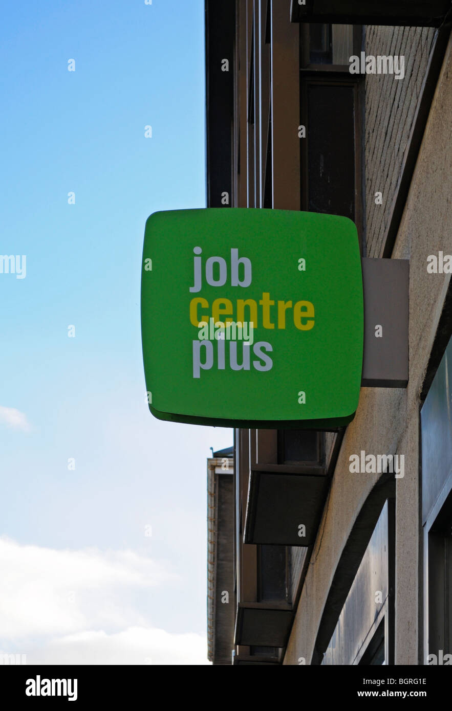 a " job centre plus " sign Stock Photo