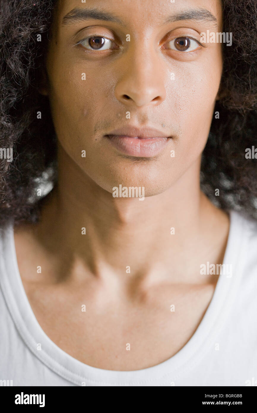 Closeup portrait pensive black hi-res stock photography and images - Alamy