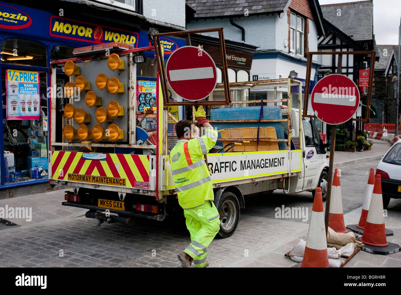 Alfred McAlpine Traffic Management Services Ltd Stock Photo Alamy
