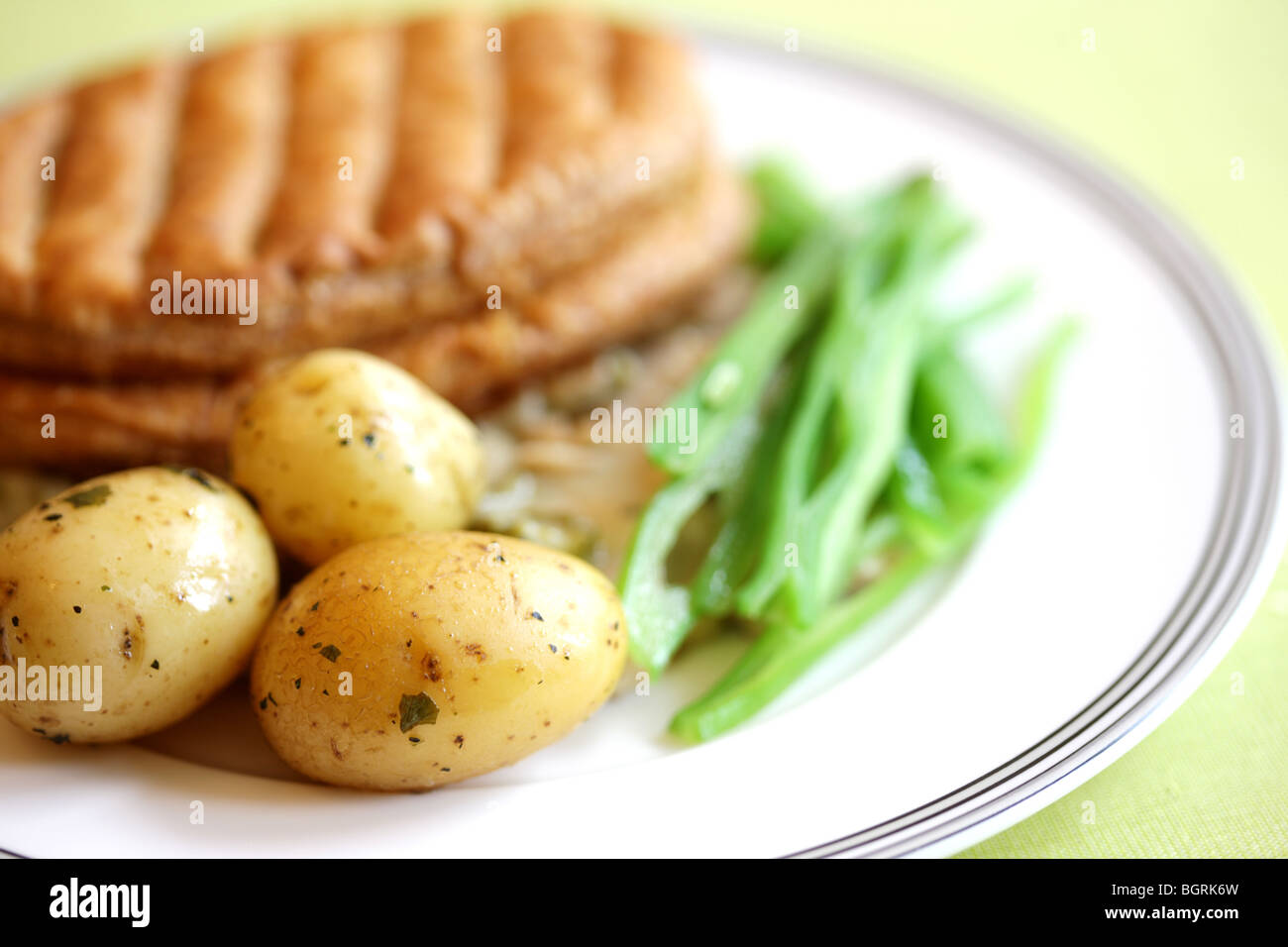 Chicken and Asparagus Pie with Vegetables Stock Photo Alamy
