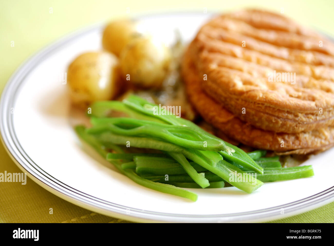 Chicken and Asparagus Pie with Vegetables Stock Photo Alamy