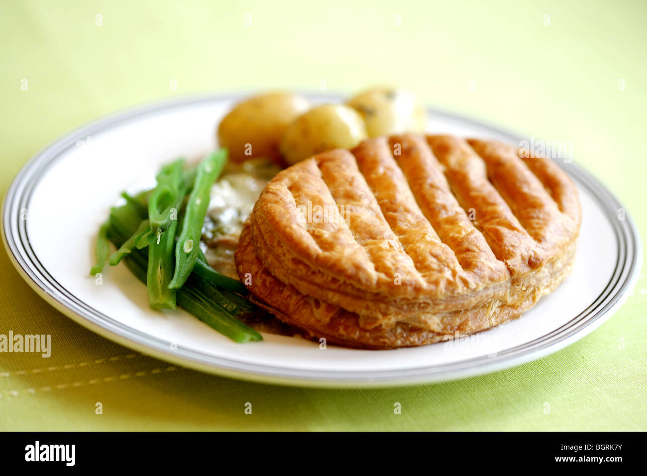 Chicken and Asparagus Pie with Vegetables Stock Photo Alamy