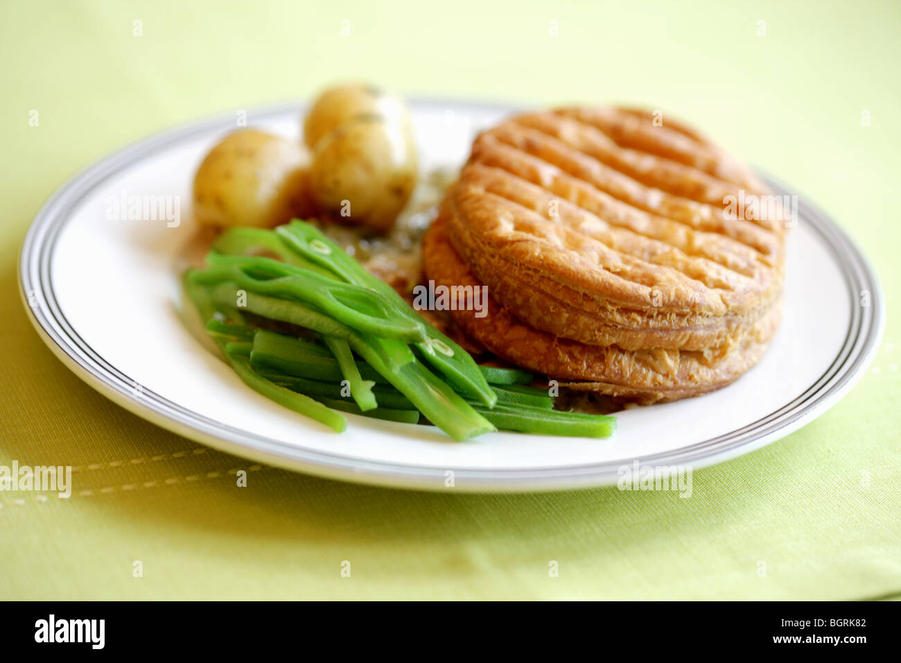 Chicken and Asparagus Pie with Vegetables Stock Photo Alamy
