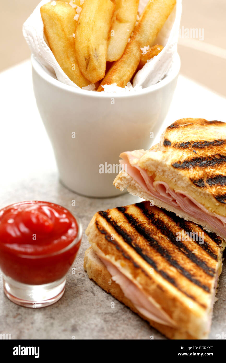 Toasted Ham and Cheese Sandwich Stock Photo Alamy