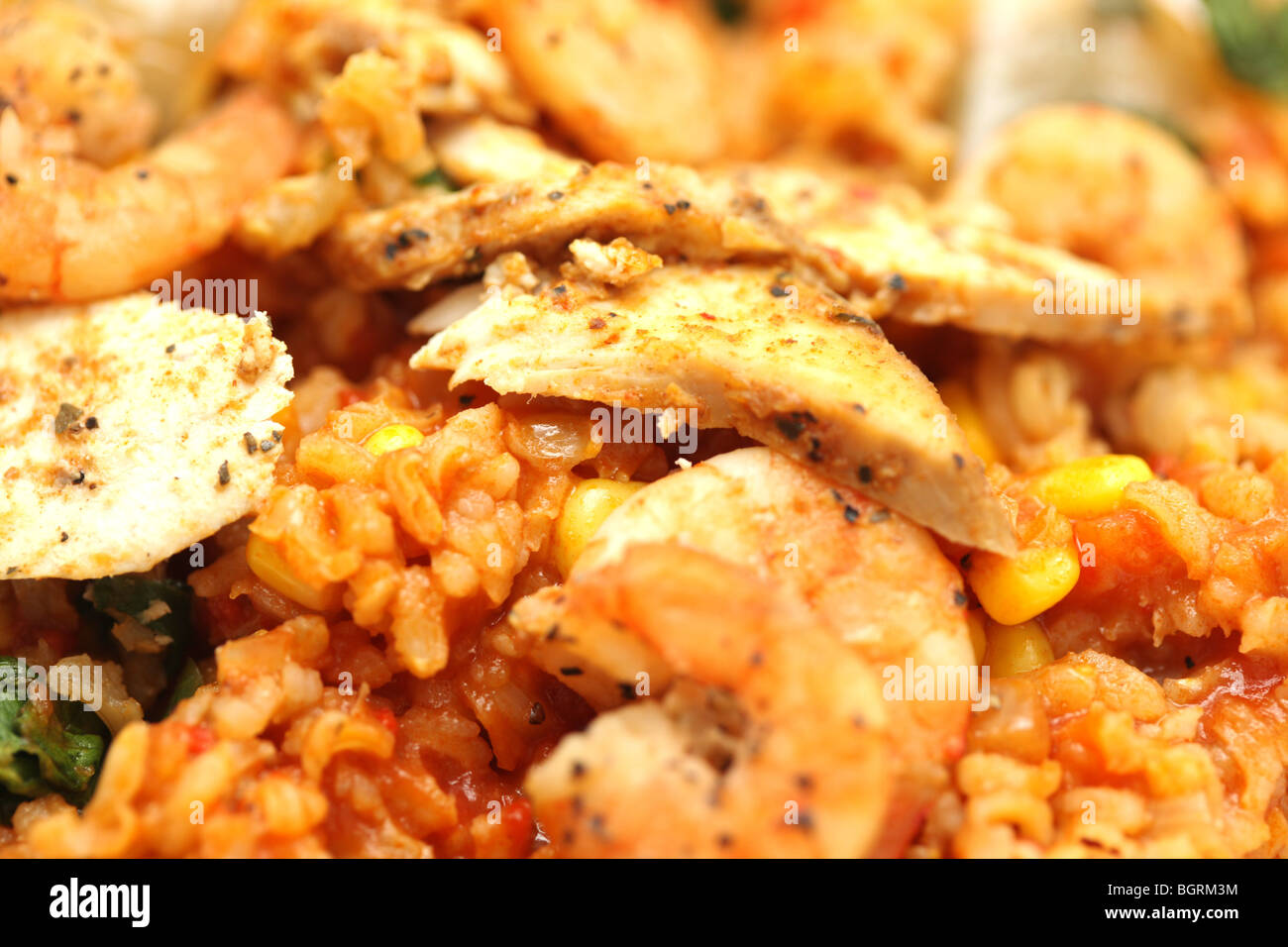 Chicken and Prawn Jambalaya Stock Photo Alamy