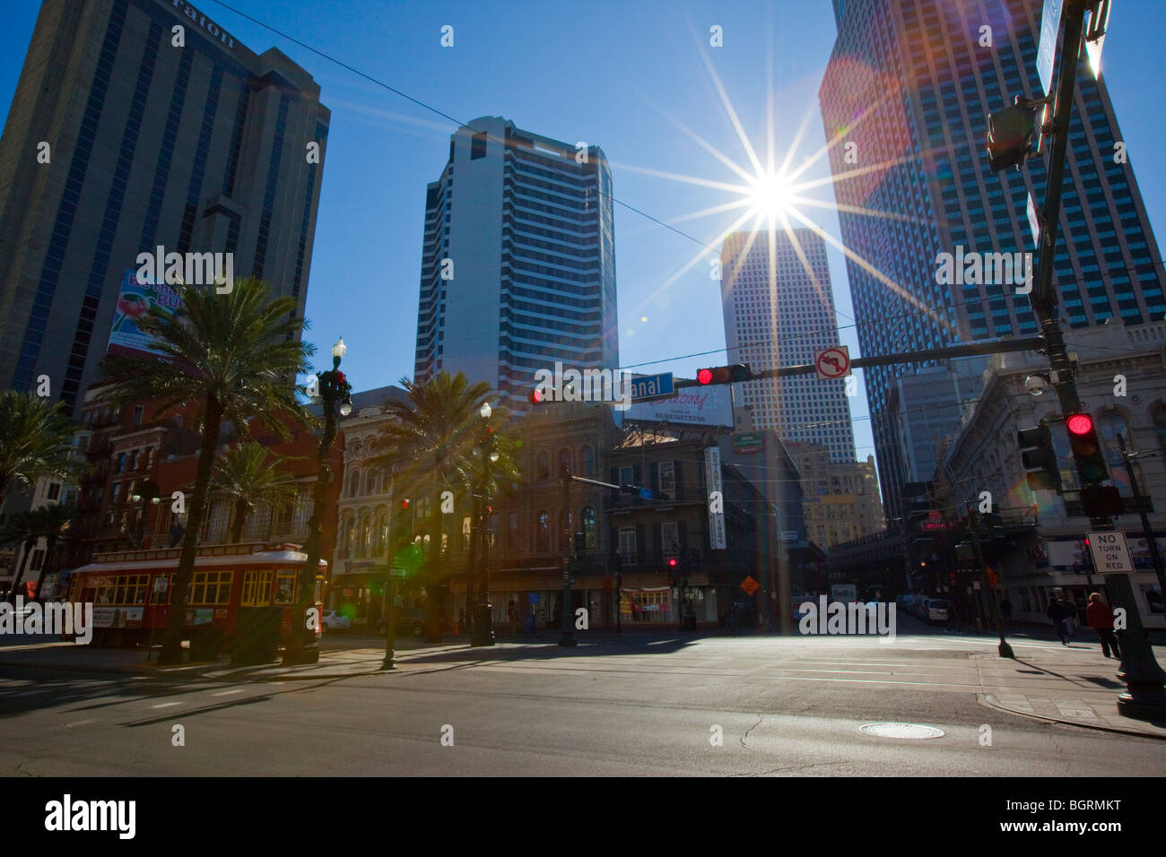 Streetcar in downtown New Orleans, LA Stock Photo