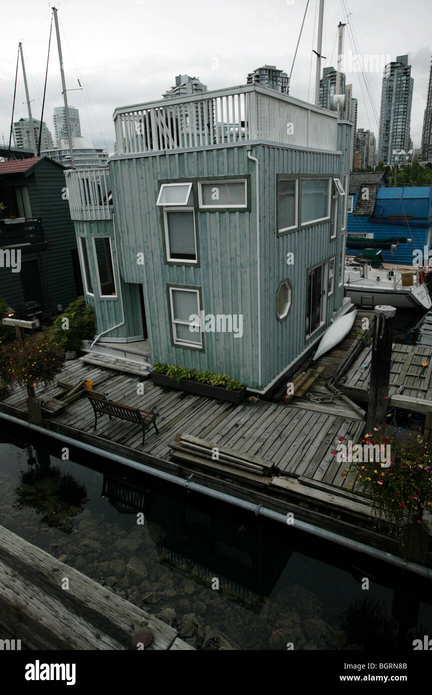 Floating homes on Granville Island, False Creek, City of Vancouver