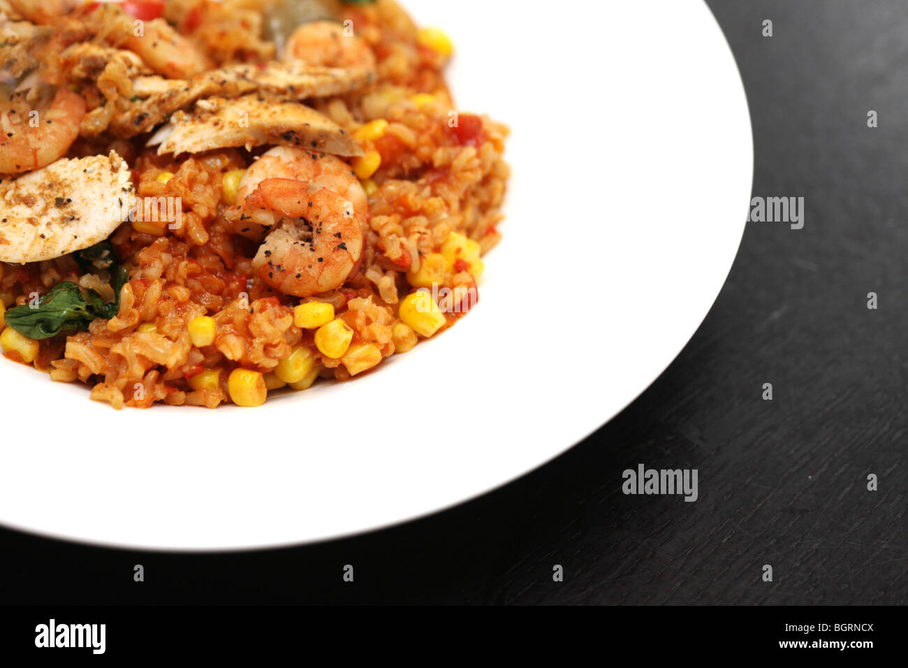 Chicken and Prawn Jambalaya Stock Photo Alamy