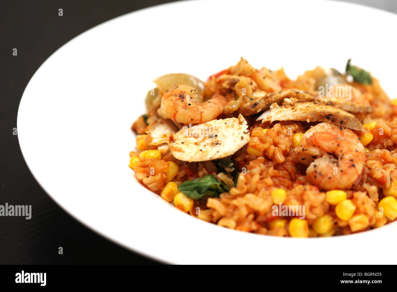 Chicken and Prawn Jambalaya Stock Photo Alamy