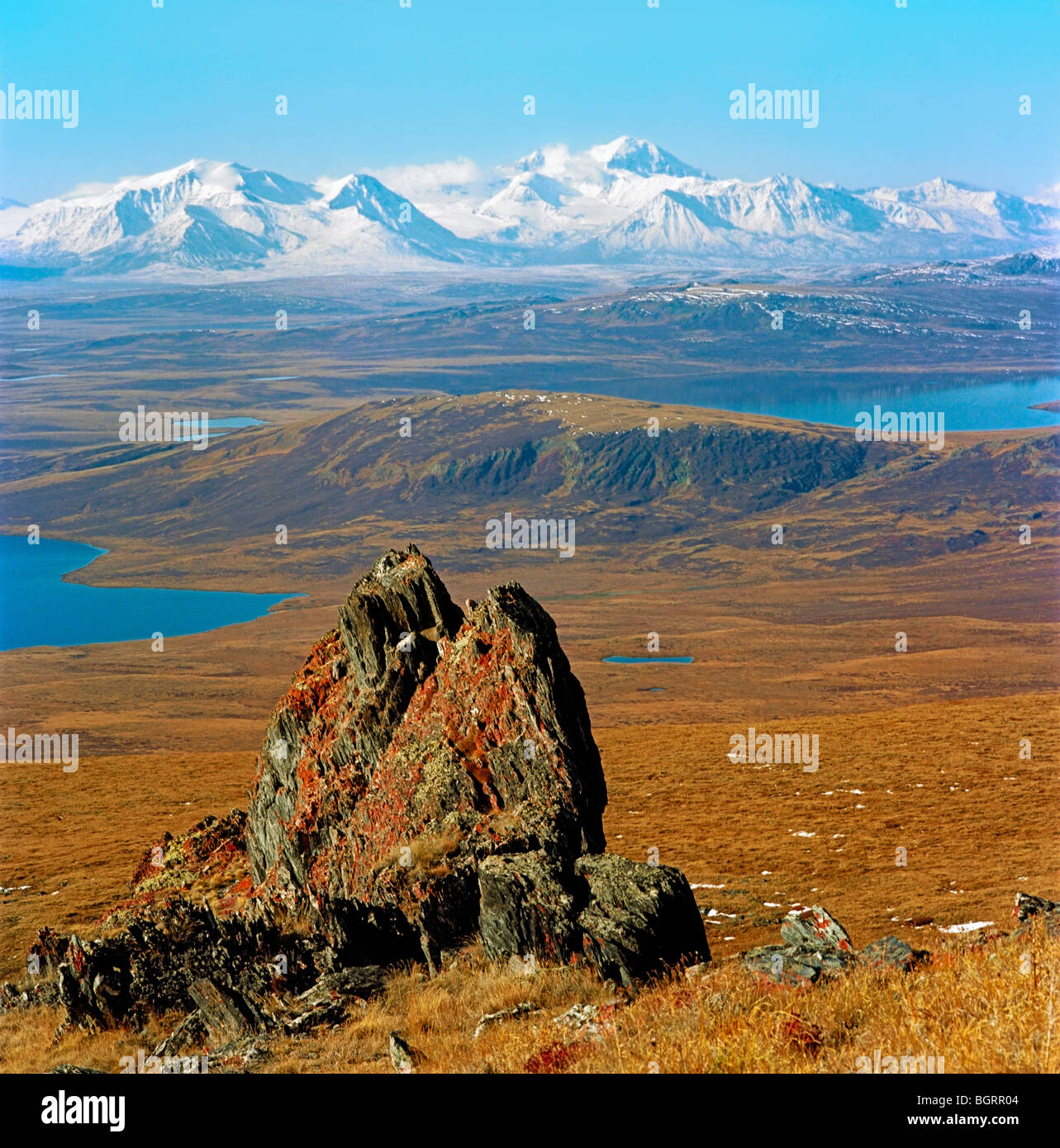 The South Altai Mountain Ridge and the Ukok Plateau. Siberia, Russia Stock Photo