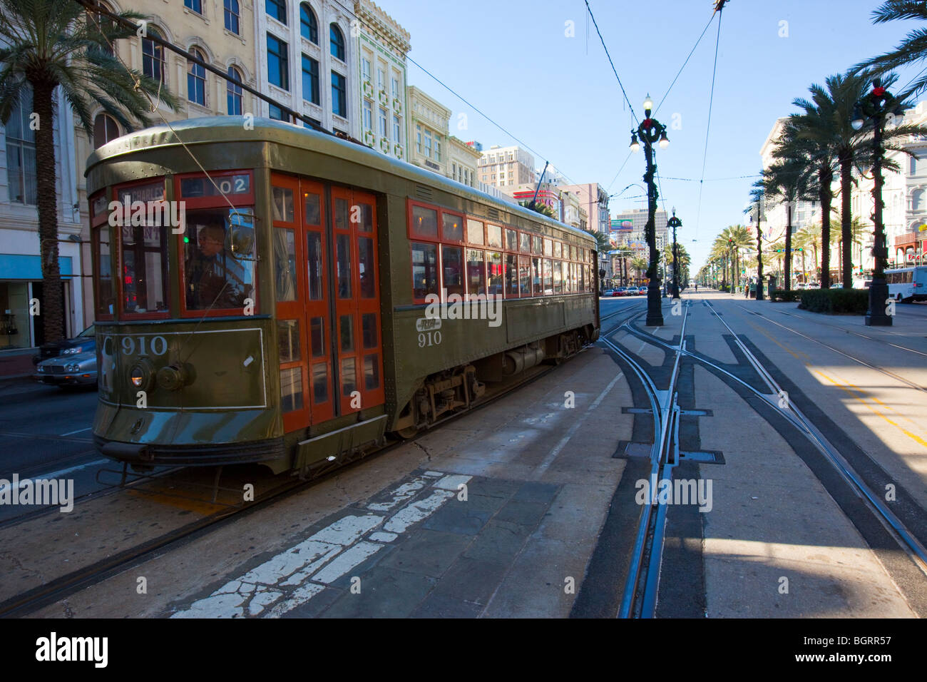 Streetcar in downtown New Orleans, LA Stock Photo Alamy