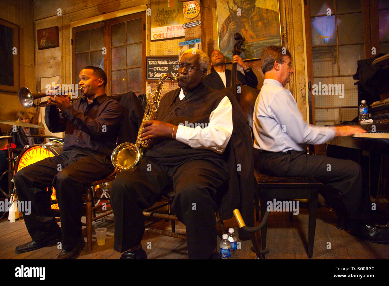 Jazz at Preservation Hall in New Orleans, LA Stock Photo