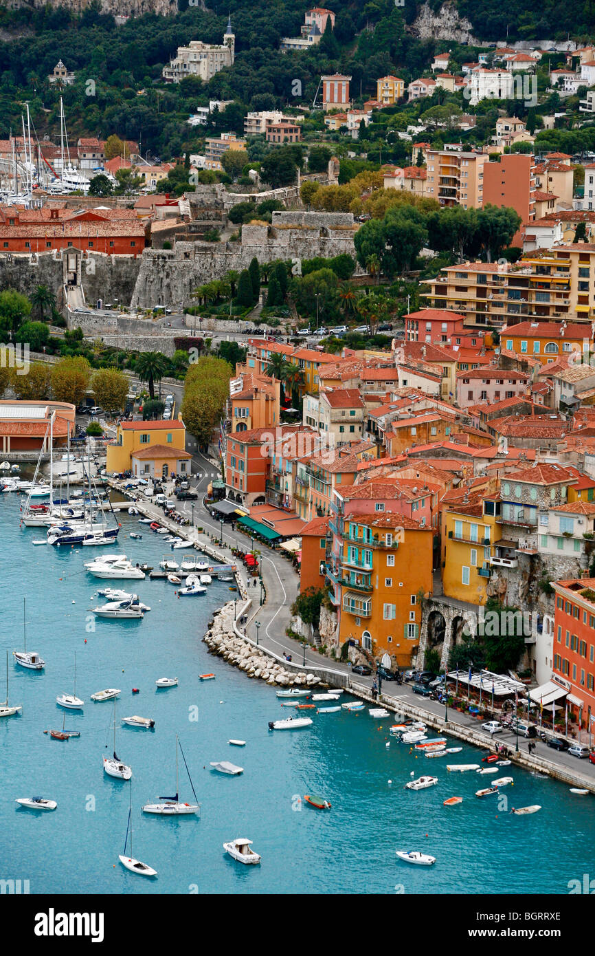 View of Villefranche sur Mer, Cote d'Azur, Alpes Maritimes, Provence, France. Stock Photo