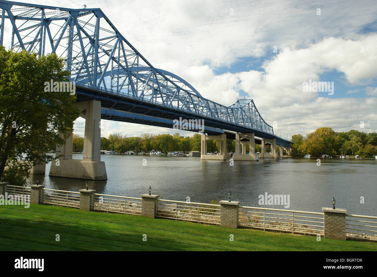 AJD62757, La Crosse, WI, Wisconsin, Mississippi River, bridge Stock