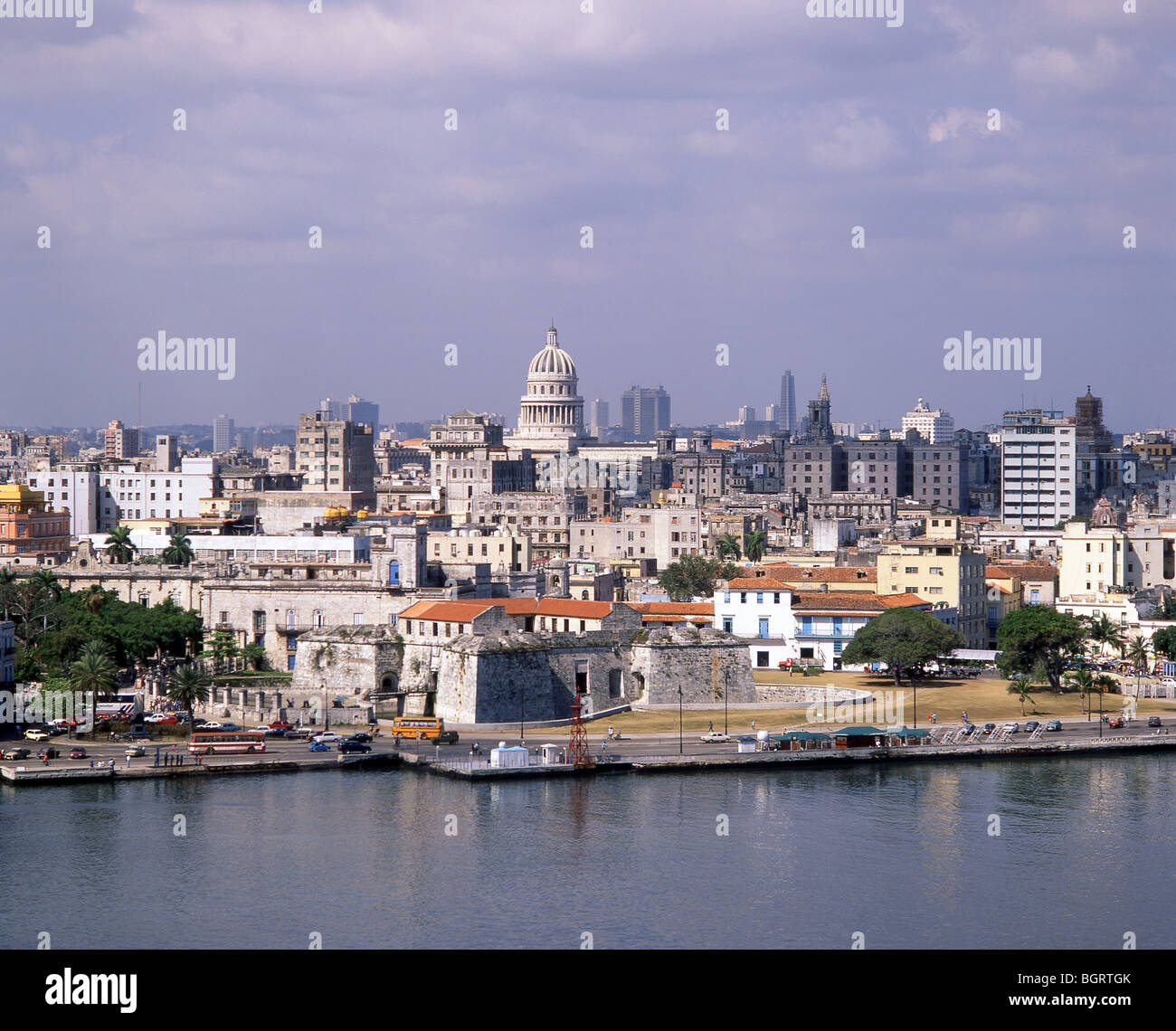 Old City view across harbour, Havana, La Habana, Republic of Cuba Stock Photo