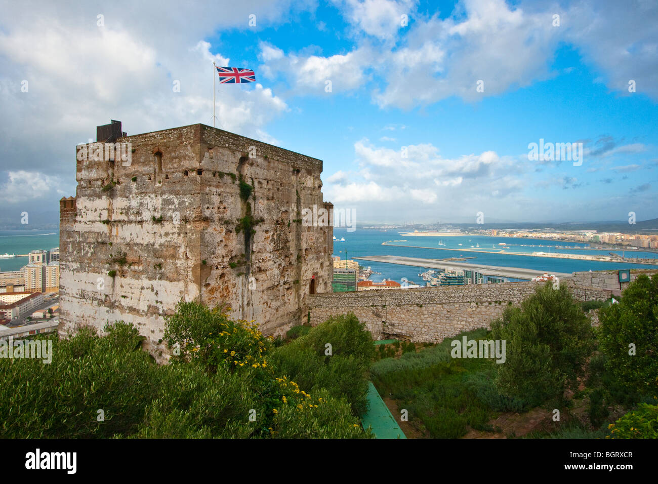 Moorish Fort Tower in Gibraltar Stock Photo