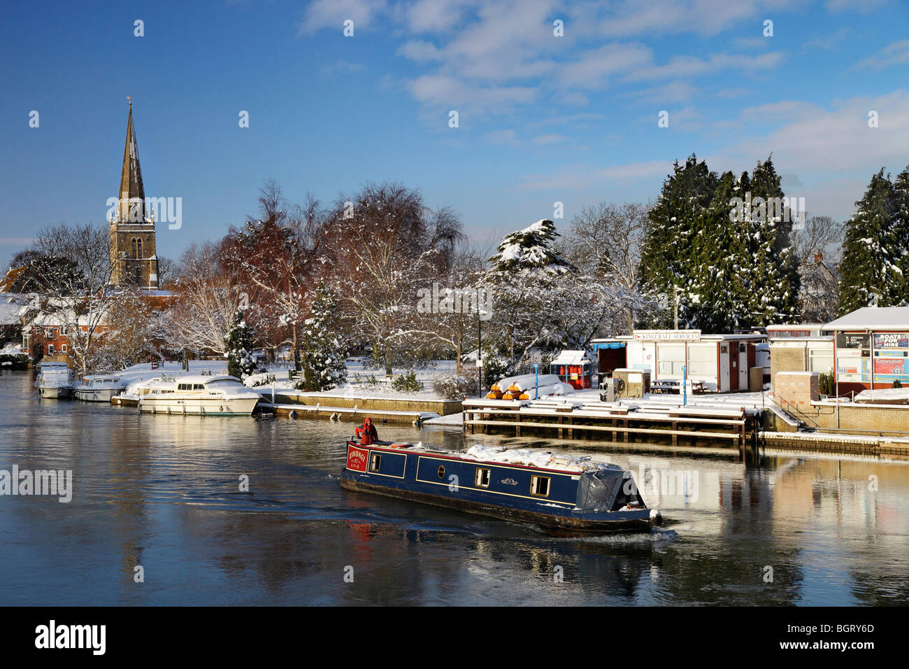 Abingdon-on-Thames during the 2010 Big Freeze Stock Photo