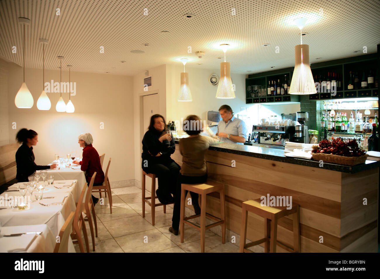 OSTERIA EMILIA RISTORANTE, LONDON, UNITED KINGDOM, BURD HAWARD ARCHITECTS Stock Photo