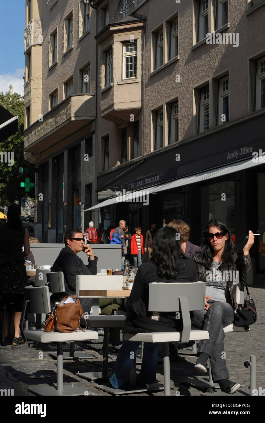 Street cafe in the Old Town, Zurich, Switzerland Stock Photo Alamy