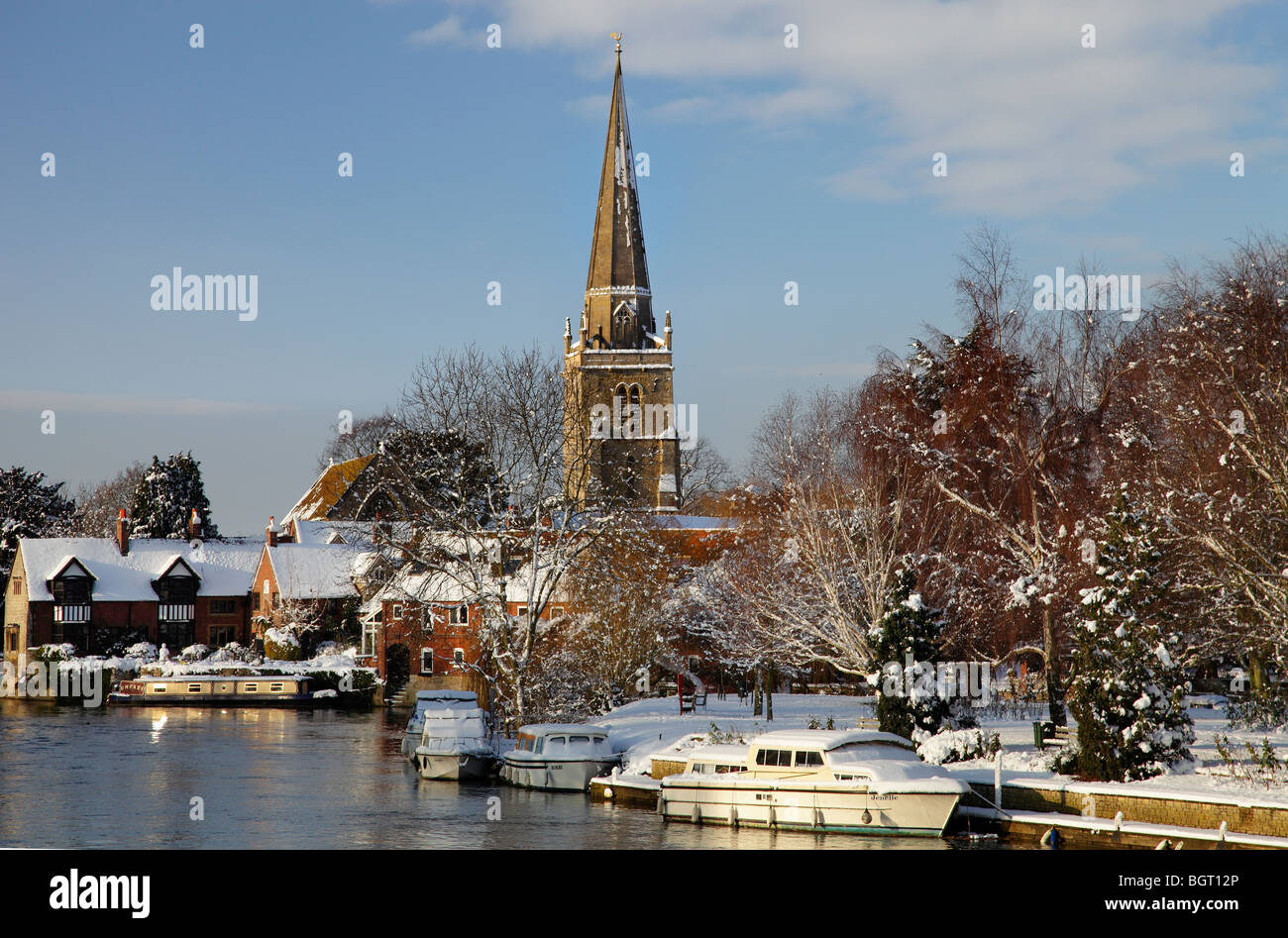Abingdon-on-Thames during the 2010 Big Freeze 5 Stock Photo