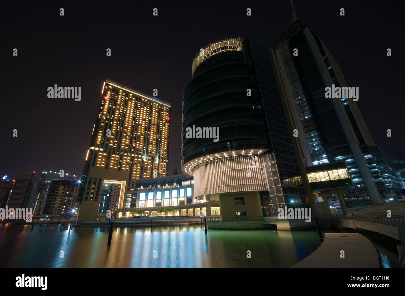 The Address Hotel and Gourmet Tower, Dubai Marina Stock Photo