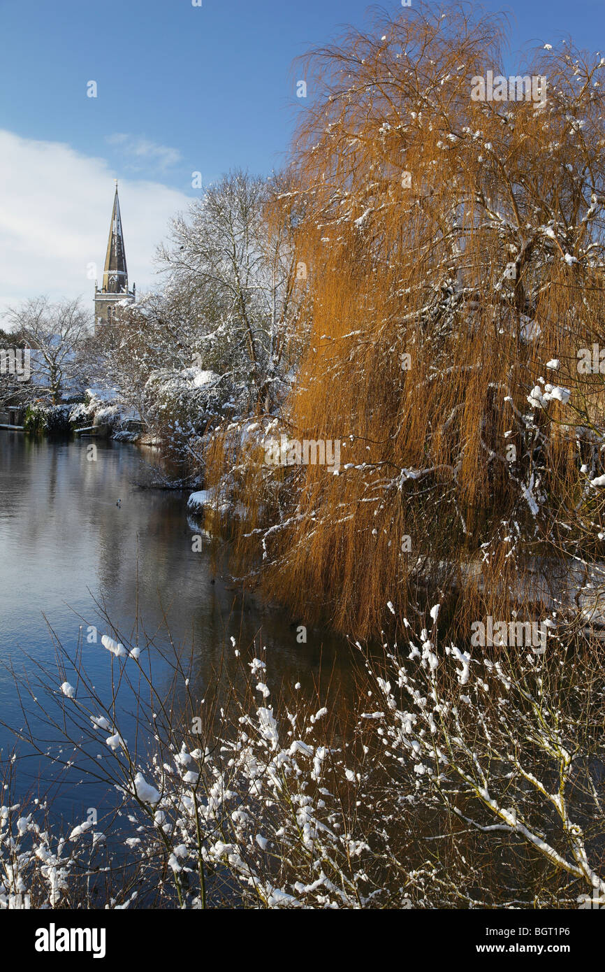 Abingdon-on-Thames during the 2010 Big Freeze 6 Stock Photo