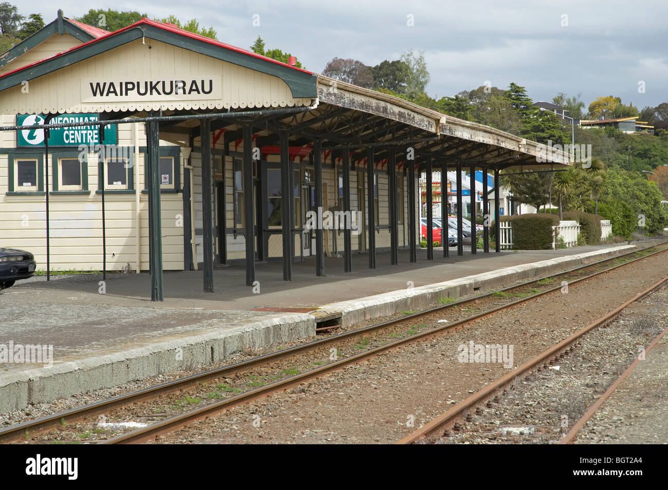 Historic Railway Station, Waipukurau, Central Hawkes Bay, North Island, New Zealand Stock Photo