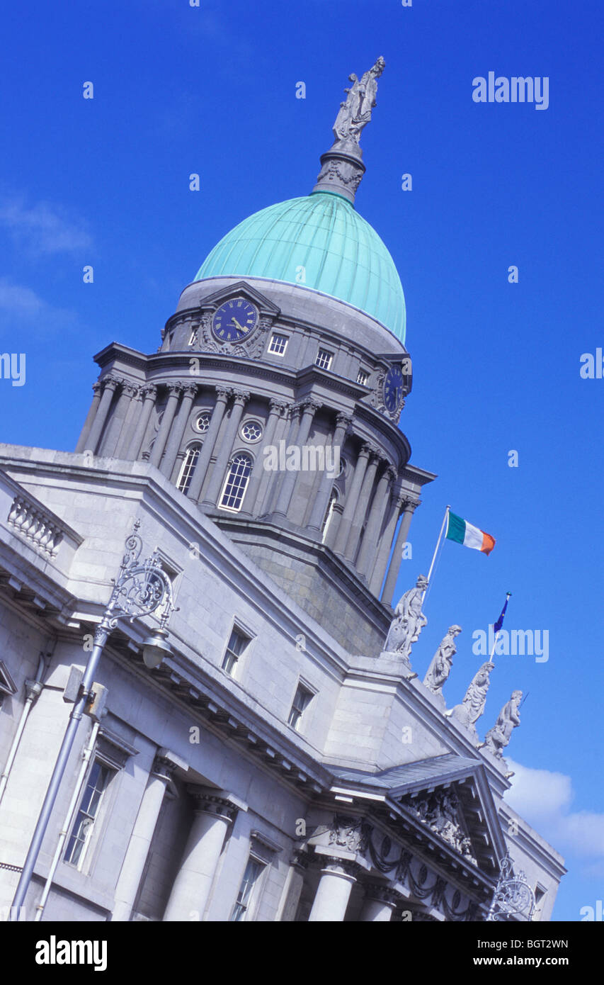 Cupola and Frontage of Custom House Building, Dublin, Ireland Stock Photo