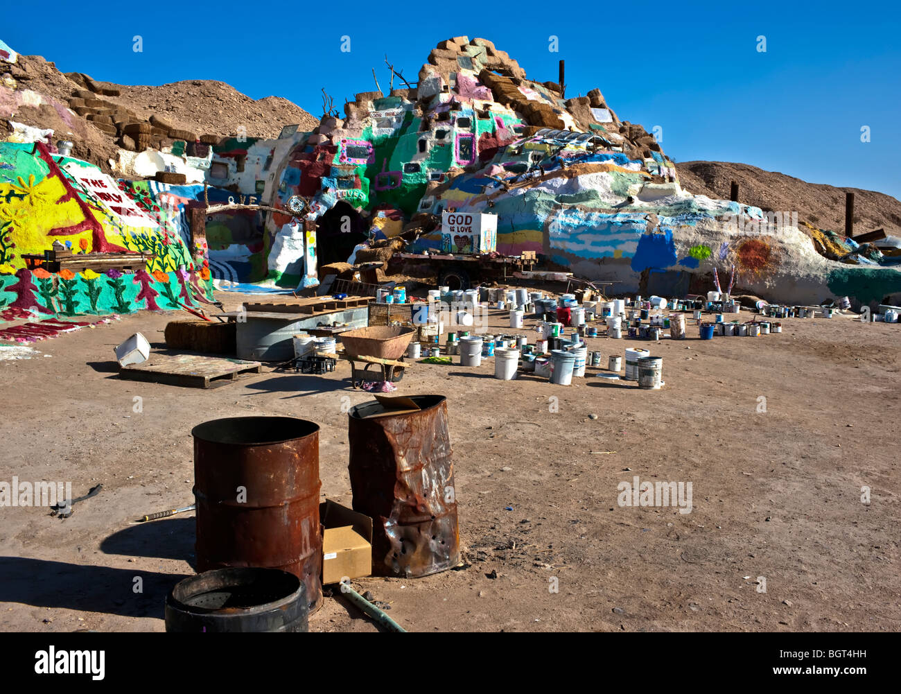 Salvation Mountain, Niland, California Stock Photo