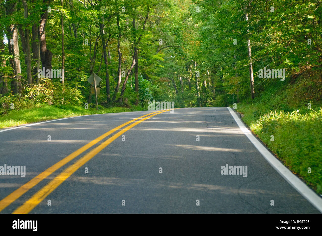 Divided highway, hilltop. Stock Photo