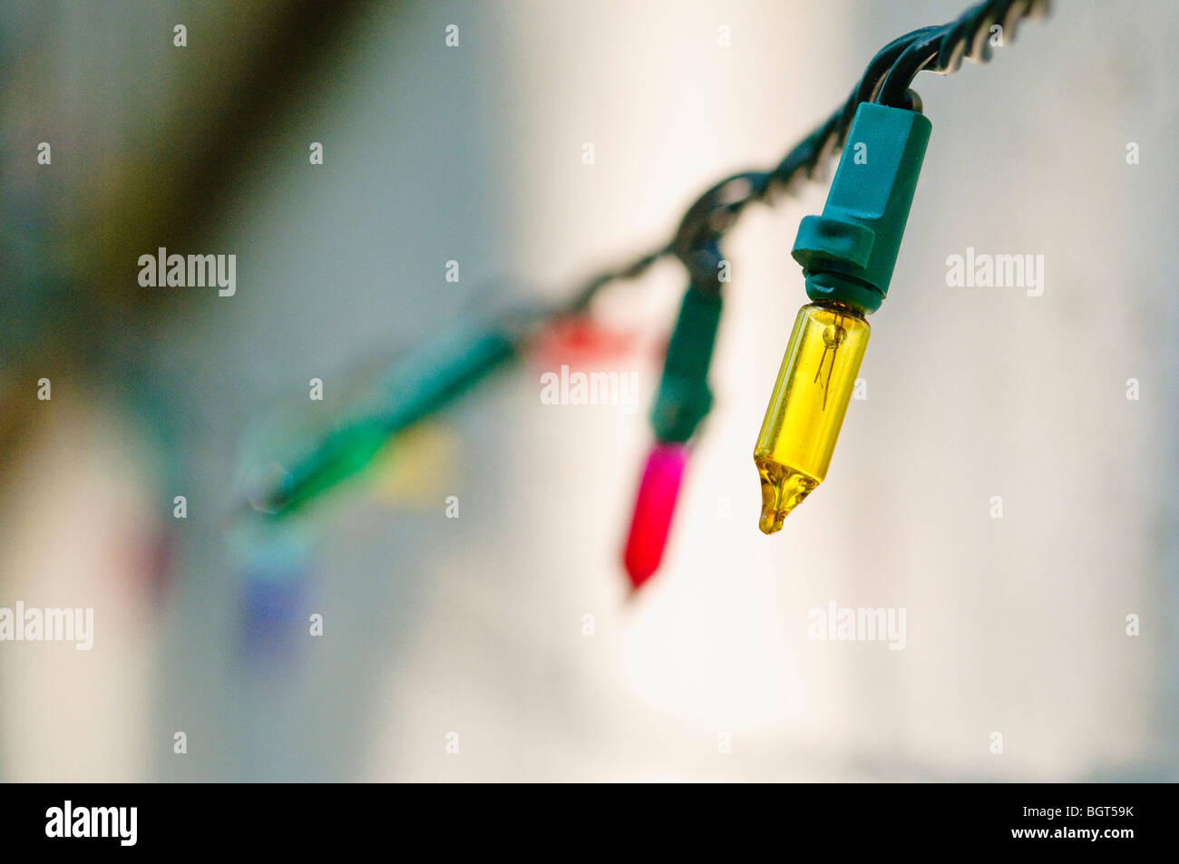 Wire strand of holiday lights Stock Photo Alamy