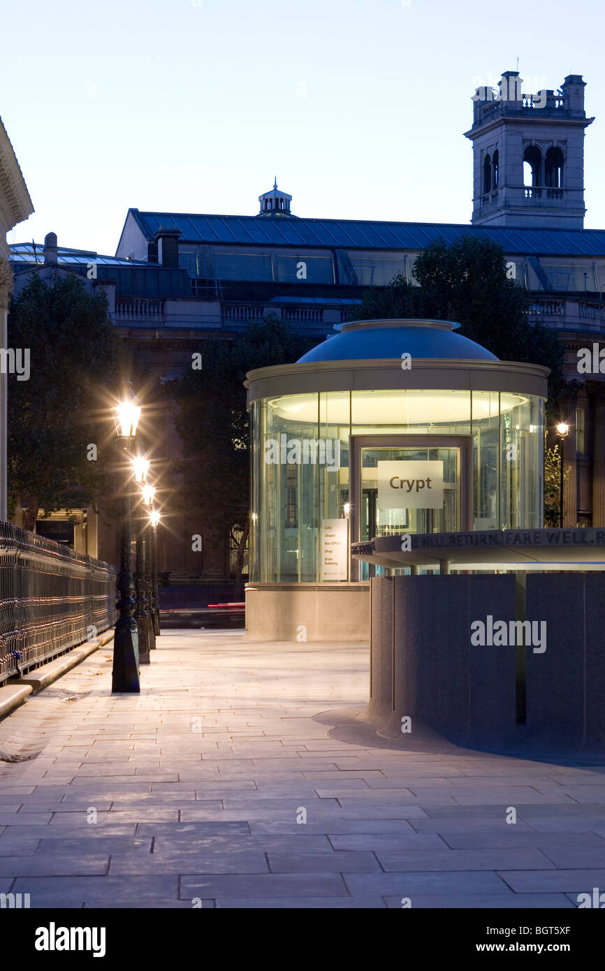 twilight view of the crypt entrance with the npg behind Stock Photo
