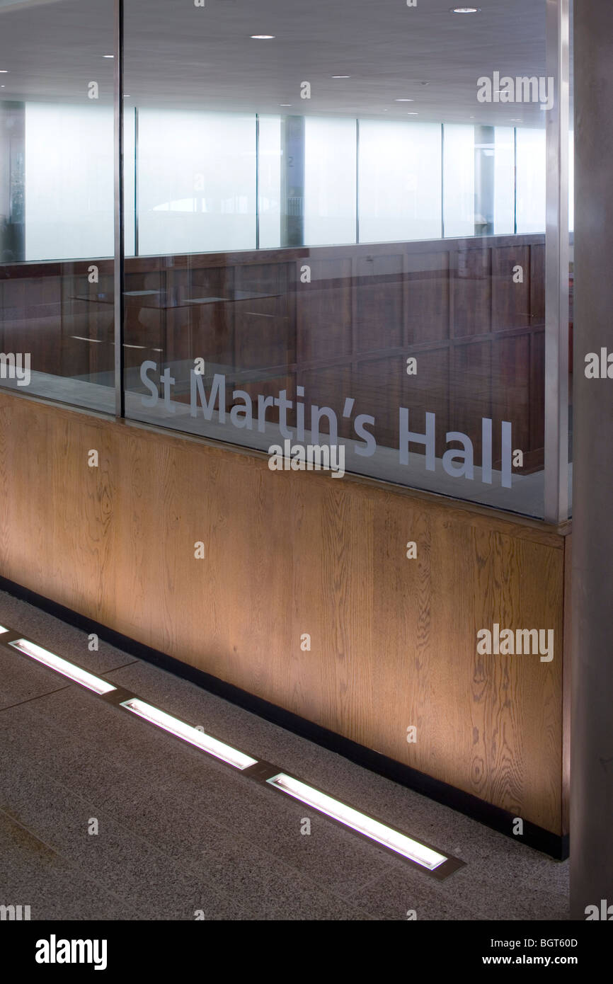 detail of the joinery and signage for the hall meting room Stock Photo