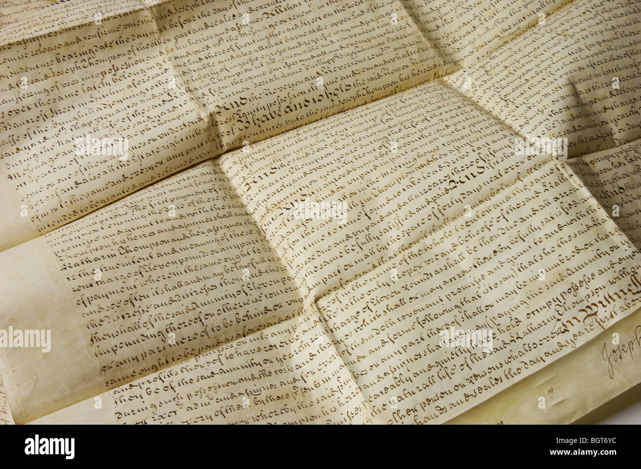 Ancient documents written in English Stock Photo - Ancient Documents Written In English BGT6YC