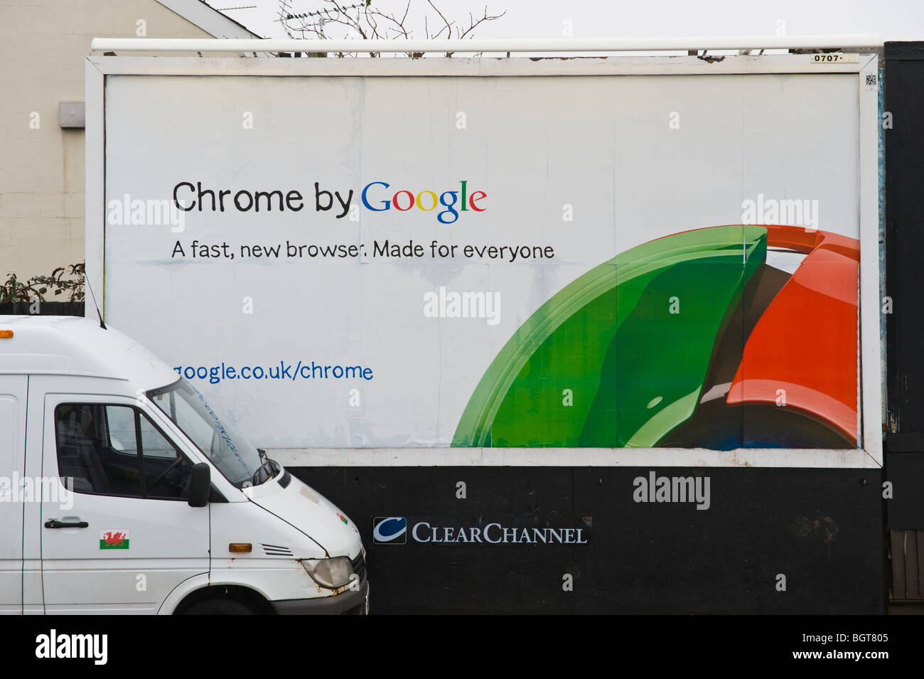 ClearChannel site with Google Chrome browser billboard in Newport South Wales UK Stock Photo