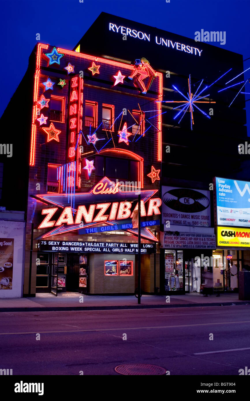 Zanzibar Strip Club, 359 Yonge St, Toronto ON, Stock Photo