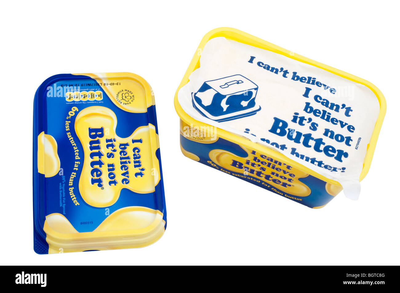 Tub of I cant believe its not butter margarine Stock Photo Alamy