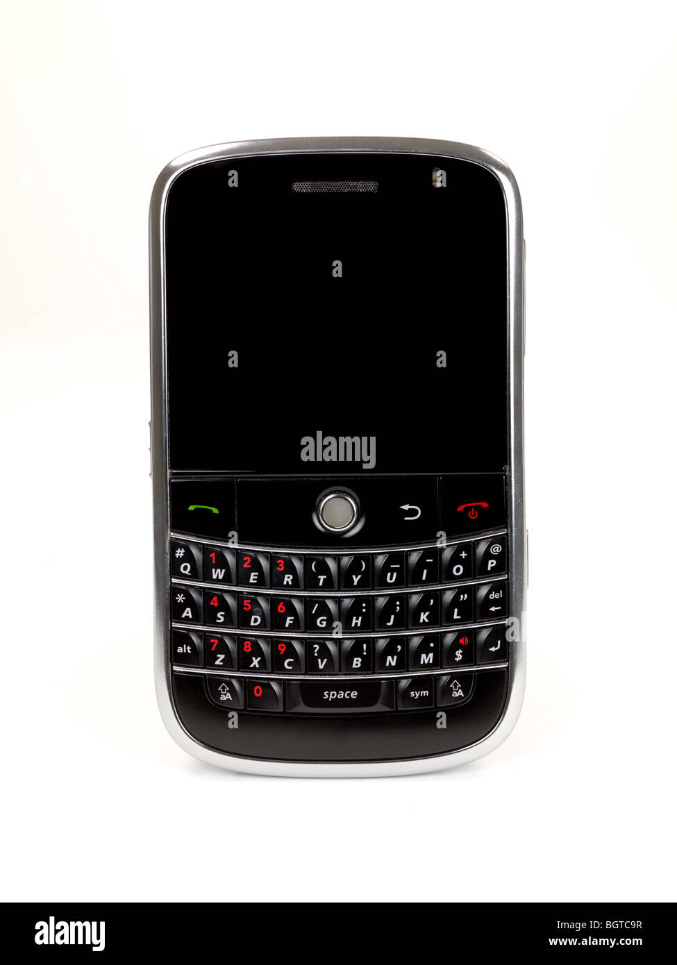 A mobile phone isolated against a white background Stock Photo - Alamy