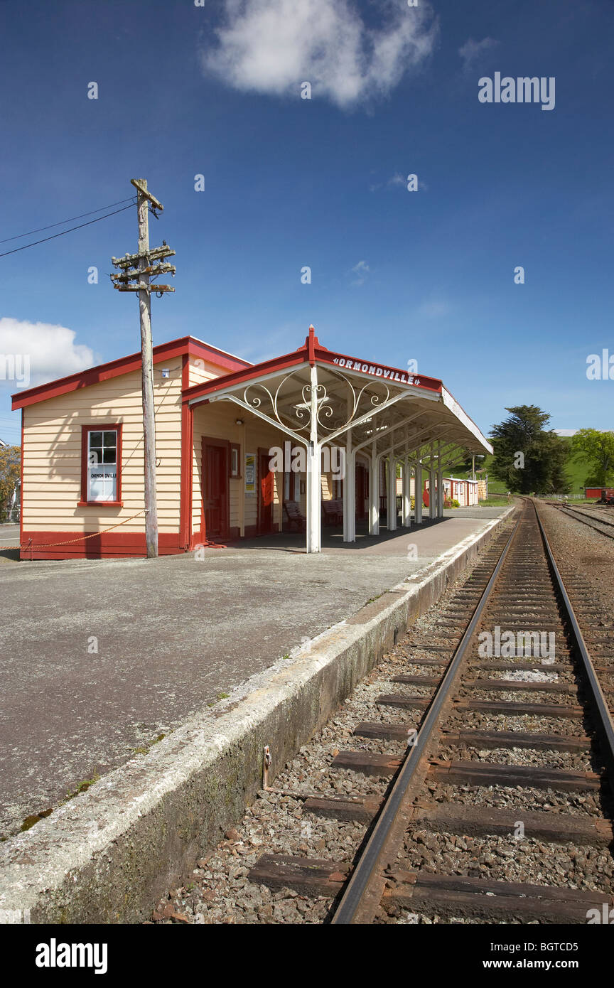 Historic Railway Station, Ormondville, Tararua District, Wairarapa, North Island, New Zealand Stock Photo